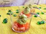 Verrines d'avocat - crevettes