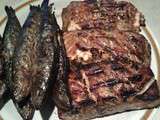 Saumon sur le grill – à la teriaki, et des sardines bbq itou