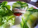 Gateau de courgettes au chèvre frais et au saumon fumé
