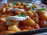 Gnocchi de pomme de terre, coulis de tomates et mozarella