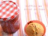 Muffins au coeur de rose
