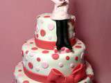 Gâteau blanc et rose pour Lisa