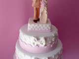 Wedding cake  Blanc et rose 