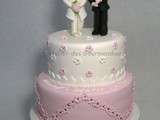 Wedding Cake rose et blanc