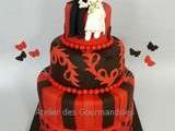 Wedding cake  rouge/marron 