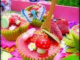 Cupcake champêtre, vanille/fraise