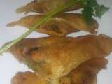 Samosas viande hachée et petits pois, cuisine indienne
