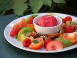 Salade de tomates multicolores aux framboises