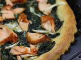 Tarte / pizza aux épinards et saumon