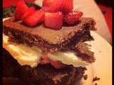 ✻ Gâteau-brownies fraises et chantilly ✻