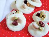 Mendiants chocolat blanc (Cranberries séchées, amandes & pistaches)