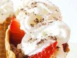 Cornets de fraises chantilly