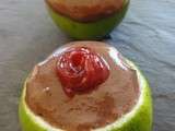 Duo de mousse citron-choco à la gelée de framboise