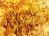 Tarte aux pommes en fleurs caramel beurre salé