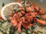 Riz thaï en poêler crevette-saumon