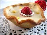 Duo de mousses ricotta citron et framboises en nid biscuité