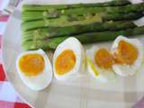 Asperges vertes en vinaigrette et œufs mollets au m. Cuisine