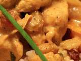 Curry de poulet au lait de coco et aux fruits sec