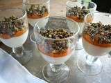 Panna cotta libanaise aux abricots épicés et aux pistaches caramélisées