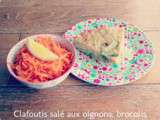Clafoutis salé aux oignons, brocolis & raisins secs