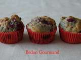 Muffins au quinoa, framboises et pépites de chocolat