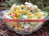 Succulente salade de goberge. maïs et avocat