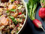 Salade de quinoa au radis et au saumon fumé