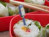Makis végétariens roulés dans une galette de riz