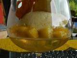 Mousse de Passion sur Gelée de Champagne, Ananas Victoria rôti au Caramel Beurre Salé et sa Tuile