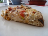 Pizza aux crudités, chorizo, piment Espelette et mozzarelle