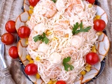 Salade de vermicelle de riz aux crevettes et surimi