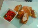 Poulet pané au tandoori et condiment aux poivrons grillés