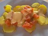 Salade de pommes de terre, saumon et raifort