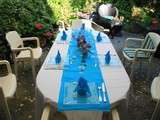 Table bleu vif