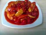 Tajine de fruits et sauce aux fraises