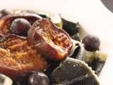 Figues rôties à l’huile d’olive sur pâtes papillons… Excès de plaisir