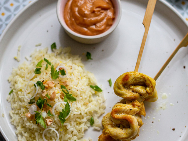 Recettes De Poulet Sauce Satay Et Riz