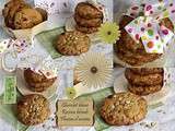 Cookies chocolat blanc, raisins blonds et flocons d’avoine