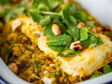 Curry vert de cabillaud aux légumes