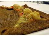 Galette aux Saint Jacques sur fondue de poireaux