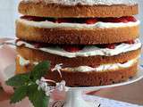 Layer cake façon sponge cake fraises et chantilly