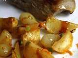 Navets et oignons glacés à l’orange et au gingembre, noix de veau