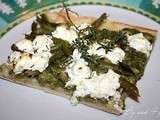 Pizza verde au chèvre (haricot vert et courgette)
