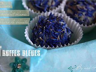 Truffes bleues : Cassis, chocolat blanc et bleuets