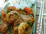 Crevettes à la thaïe et riz au sésame