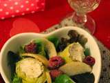 Salade attrape coeurs - coeurs d'artichaut, poire, boursin