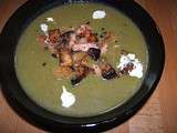 Soupe poireaux-gingembre-croûtons a l'ail