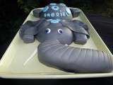 Gâteau éléphant en pâte à sucre pour les 1 ans de Gabriel
