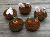 Cupcakes carottes et lapins de Pâques
