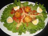 Salade avec ses boulettes de kiri pané